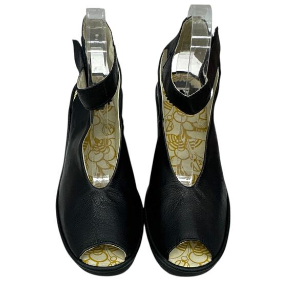 Fly Yala Peep Toe Leather Wedge Sandals Women's size 9 - Picture 4 of 8